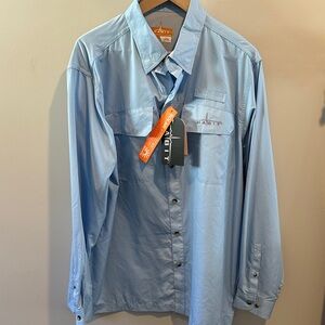 Habit‎ Large Powder Blue Fishing/Outdoor Long Sleeve Button-Down Shirt